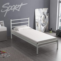 Ekol Metal Karyola (90x190) Beyaz ve Siyah Ferforje Tarz Yatak