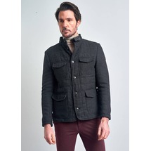 Erkek Lacivert Düğmeli Kaban