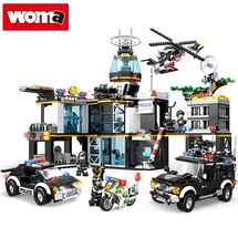 Woma Swat Şehir Polis Karakolu Araçları 3D Oyuncak Set Lego