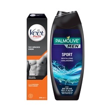 Veet Men Tüy Dökücü Krem 200ml+Palmolive Men Sport Duş Jeli 500ml