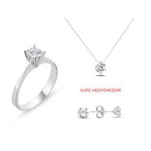 Sevgililer Gününe Özel 925 Ayar Gümüş Zircon Set