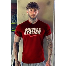 Musclestation Bordo Fitness Tshirt Wei058