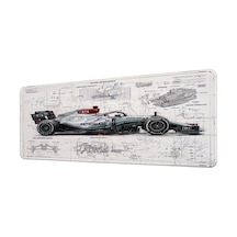 Mercedes Amg Petronas Formula 1 Teknik Çizim 40x90 Cm Oyuncu Mousepad Kaymaz Taban Büyük Boy Mousepad