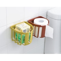 Yapışkanlı Çok Fonksiyonlu Banyo Organizeri Beyaz Diğer
