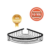 Çelik Banyo Paslanmaz Pirinç Mat Siyah Destina 19x19 Cm Sampuanlık Banyo Rafı Siyah