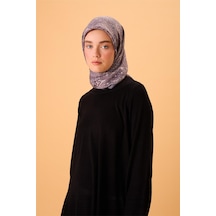 Silk Home Viskon Karışımlı Velora Eşarp Gri-krem-koyu Gri Desenli İnce Dokulu Dökümlü 90x90 Çok Renkli