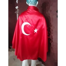 Kırmızı Ayyıldız Baskılı Bayrak Pelerin