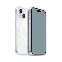Apple Uyumlu iPhone 15 Kılıf Kalın Silikon Magsafe Kamera Yükseltili Şeffaf Celikaksesuar