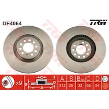 Trw Df4064 Ön Fren Aynası Havalı Audi Tt 1.8t 1.8t Quattro 98 Toledo Iı 1.9tdı 00 6r0615301b