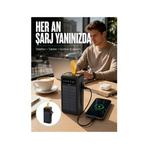 Yeni Kamp Ve Outdoor Kullanıma Uygun Güneş Panelli Powerbank Yeni Nesil Trend