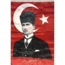70x105 Atatürk İmzalı Kalpaklı Poster Atatürk Bayrak