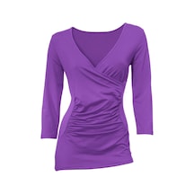 Bulalgiy Kadın Lila 3/4 Kollu Tişört - Bga184088 Lila