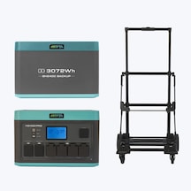 Antfea H2400 Pro Taşınabilir Güç Kaynağı + Bh2400 Backup Yedek Batarya + H2400 Taşıma Römorku 2.4 Kw / 4.9 Kwh