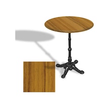 Çipa 1002 Döküm Ayak Yuvarlak Masa Çap 90cm - Werzalit, Wermodin Ve Allzalit Tabla - Real Teak Çok Renkli