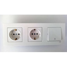 Viko Karre Beyaz 3lü Set Vavien Anahtar + Topraklı Priz + Topraklı Priz