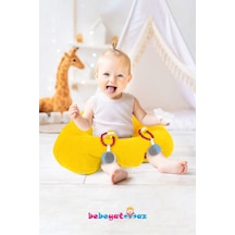 Çıngıraklı Sarı Bebe Yatmaz Bebek Oturma Destek Minderi Bebek Koltuğu