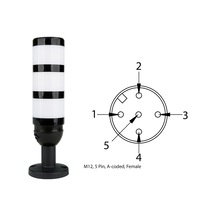 Mesan Ø50 3 Kat Modüler Işıklı Kolon Led Multifonksiyon Buzzer Tüp Ayak M12 Konektörlü 12/24/220v Ms 52331m12.1.3.2.12/24/220v