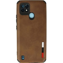 Realme C21 Kılıf Loop Deri Silikon - Kahverengi Diğer