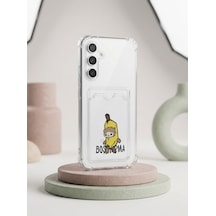 Samsung Galaxy A54 Boş Yapma Muz Detaylı Kart Bölmeli Şeffaf Telefon Kılıfı Mh-hs6186-8216