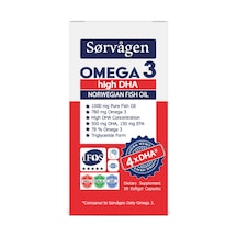 Sorvagen Omega 3 Yüksek DHA Balık Yağı 50 Yumuşak Kapsül