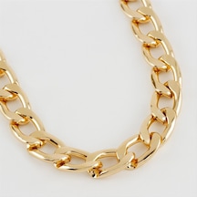 Düz - 762 - Zincir Kolye - Spt-gld - - Sarı