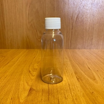 100 Cc Plastik Sert Şişe - Beyaz Kapaklı- 100ml Şeffaf Plastik