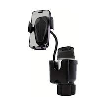 Dashanshop Siyah Abs Su Geçirmez Ayarlanabilir Araç Bardak Tutucu Telefon Standlı Çiftli