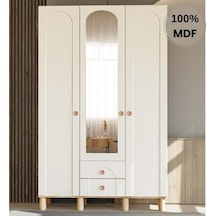 Papatya 3 Kapak Mdf Ayaklı Tasarım Gardırop Aytaşı