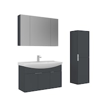 Orka Purus 100 Cm Mat Antrasit Ayna Dolaplı Banyo Dolabı Takım Ve Boy Dolabı Asma Antrasit