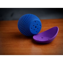 Bezos 3d Baskı Küre Saksı - Kafes Dokulu İki Parçalı Dekoratif Saksı - Mavi-mor Nıda