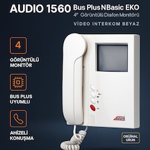 Audıo 1560 Bus Plus N Basic Eko 4 Görüntülü Diafon Monitörü Video Interkom Beyaz