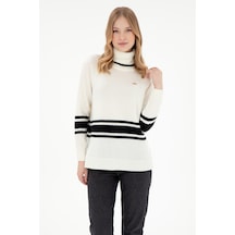 U.S. Polo Assn. Kadın Krem Boğazlı Kazak 50297111-VR071