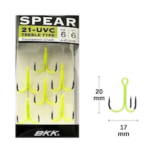 Bkk Spear-21 Uvc No:6 Üçlü Olta İğnesi 6 Adet