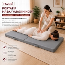 Masaj Yatağı Portatif Katlanabilir Masaj Yatağı Minderi 6 Cm Sünger 180x70 Cm Gri