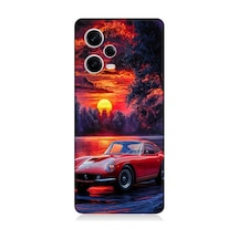 Xiaomi Redmi Note 12 Pro 5g Uyumlu Kırmızı Spor Araba Desenli Silikon Kılıf