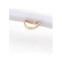 Yassı Gold Renk Ayarlanabilir Yüzük 5886 Gümüş