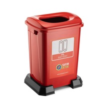 Geri Dönüşüm Sıfır Atık Çöp Kutusu 50 Lt. Kırmızı