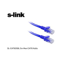 S-Link Sl-Cat605Bl 5M Cat6 Kablo Mavi