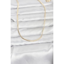Cm 14k Gold Renk Yassı Zincir Model 60 Cm Kadın Kolye - Çok Renkli