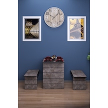 Firuze 2 Tabureli Duvara Monte Katlanabilir Balkon Mutfak Masası