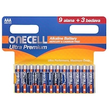 Onecell LR03 Ultra Premium 1.5V AAA Alkalin Pil 12'li