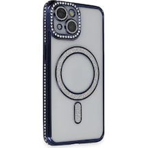 Newface Apple İphone 14 Kılıf Joke Simli Magneticsafe Kılıf - Lacivert