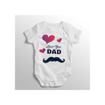 Babylimon Love You Dad Yazılı Baskılı Bebek Zıbını Beyaz - 132207457 Beyaz