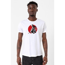 Rurouni Kenshin Samurai Logo Beyaz Erkek Bisikletyaka Tshirt Çok Renkli