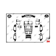 Seat İbiza 1999-2002 Torpido Konsol Trim Göğüs Maun Kaplama Set 14 Parça Siyah Renk