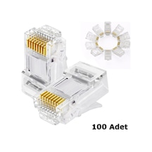 RJ45 Network Cat5 Cat6  Jack Ethernet Konnektör Uç 100 Adet