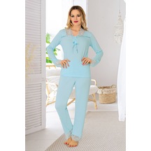 Mavi Penye Pijama Takımı 1631 Mavi