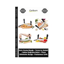 Satır Kıyma Bıçağı - Yarım Ay Modeli - Sebze Doğrama Satırı - Pizza Dilimleme Bıçağı - Paslanmaz Çel Çok Renkli