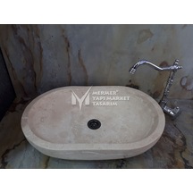 Traverten Oval Dikdörtgen Lavabo