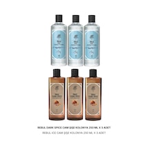 Rebul Dark Spice Kolonya Cam Şişe 250ml X 3 Adet + Ice Kolonya Cam Şise 250 Ml X 3 Adet